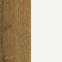 Cognac Brown Sherman Oak ST32/ W908 ST32 Basic White Splashback 4.1 x 640 x 8mm
