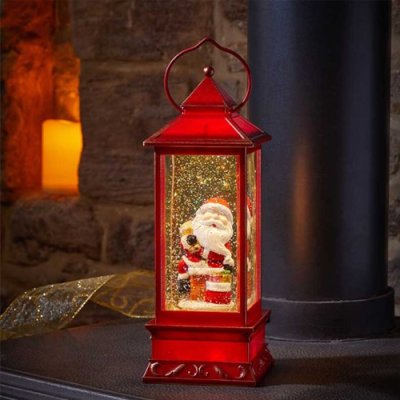 SnowSwirl Santa Chimney Lantern