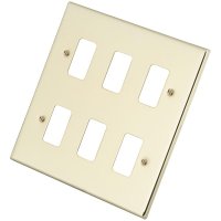 Polished Brass 6 Gang Grid Plate 6050-354