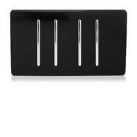 TRENDI 4 GANG 2 WAY TWIN PLATE SWITCH BLACK