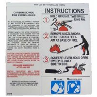 CO2 Extinguisher Instruction, Nameplate Type, Large