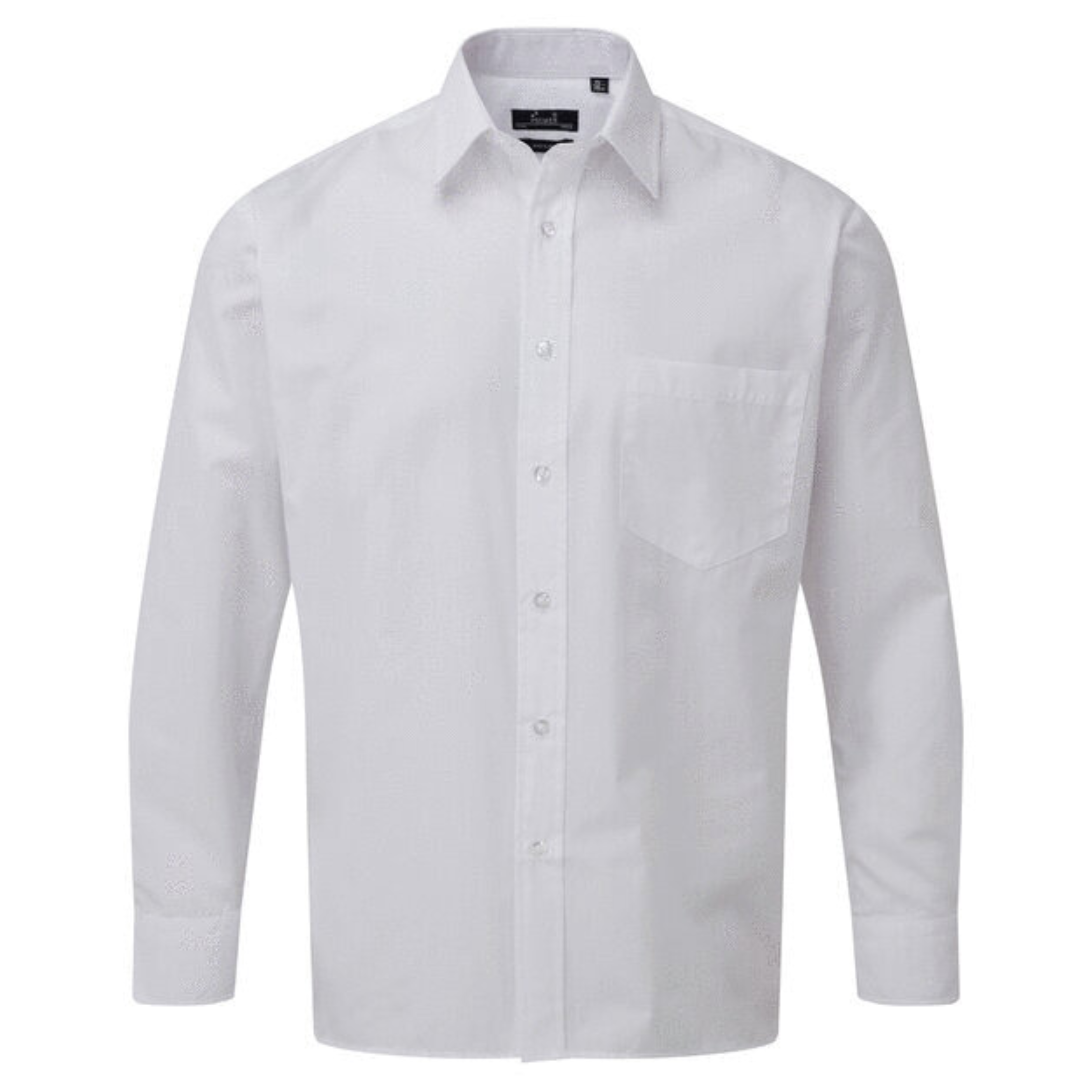 Premier Workwear Mens Long Sleeve Poplin Shirt, White
