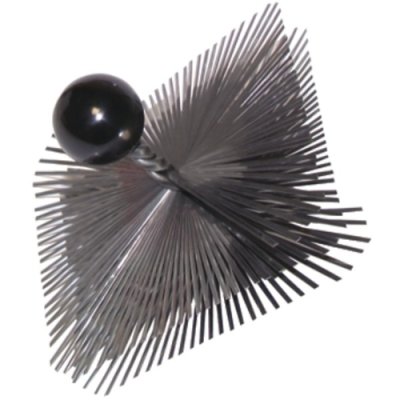 Spinborstel vierkant gehard staal met bol 250x250