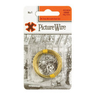 X Brass Picture Wire No.1 Solid Brass 3m Blister Pack