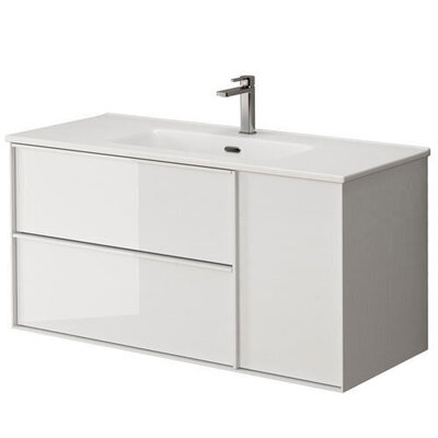 Serena 100cm Wall hung vanity unit - gloss white