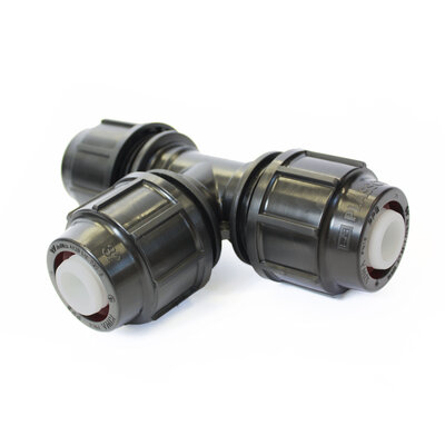 25mm Equal Tee For Use On Puriton Service Pipe XQ25 Compression Fitting