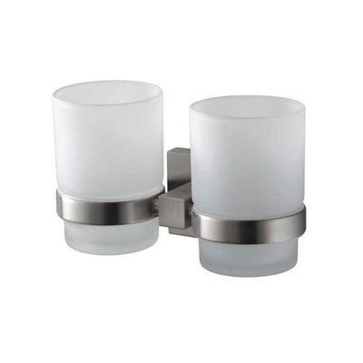 Kosmos Double Toothbrush Holder with Glass