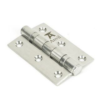 91038 - Satin SS 3 Inch Ball Bearing Butt Hinge (Pair)