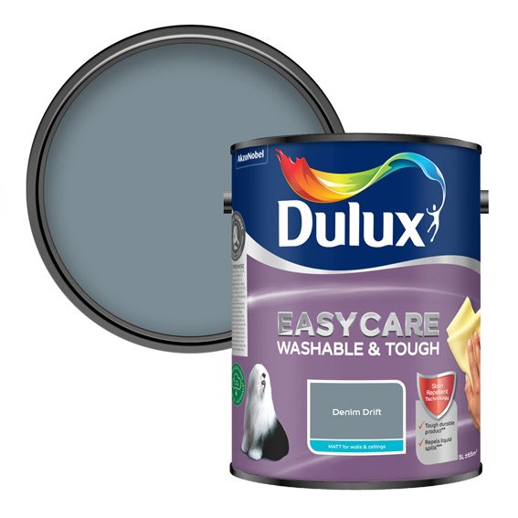 Dulux Easycare Denim Drift Colour Swatch & 5L Paint Tin