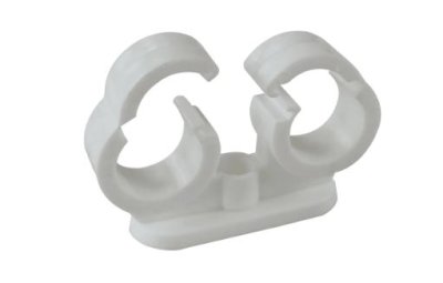 Double Clip Lock 28mm Pipe Clip White P105