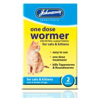 Johnsons One Dose Wormer for Cats & Kittens 2 tablets VMD 1x6