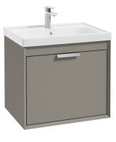 FJORD-Wall-Hung-60cm-Two-Drawer-Vanity-Unit-Matt-Khaki---Brushed-Chrome-Handles