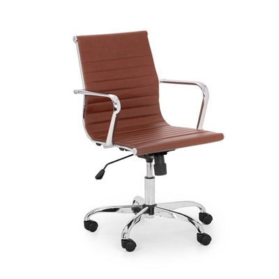 Gio Leather and Chrome Office Chair