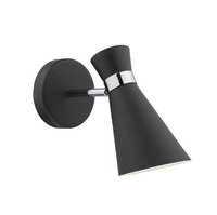Ashworth Wall Light, Matt Black and Polished Chrome | LV1802.0025