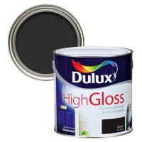 Dulux High Gloss Black 2.5L Tin & Swatch