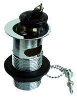 Tucker French 1 1/4" Brass Slotted Poly Plug Chain and Stay Basin Waste Chrome