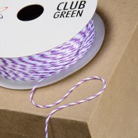 Stripy String Purple/White - 1mm x 20m