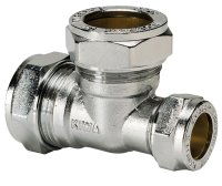 CHROME 22mm x 15mm x 22mm 601 CHROME PLATED REDUCER END TEE P703