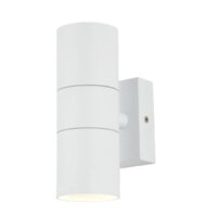 LETO UP AND DOWN 2 X35W OUTDOOR WALL FITTING STAINLESS STEEL WHITE FINISH