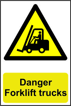 Safety Sign Danger Forklift Trucks PVC 200x300mm