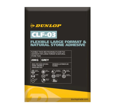 Dunlop CCLF-03 Flexible Large Format & Natural Stone Adhesive Grey 20kg
