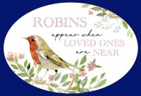 Ceramic Oval Plaque/Robins Near You   (38315)