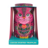 Persian Pink cat tin of Choccy Scoffy truffles 6x135g