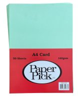 A4 Light Green Card 160gsm (50)
