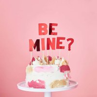 Red 'Be Mine' Card Cake Topper