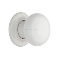 7010-PR - White Crackle Knob With Porcelain Base
