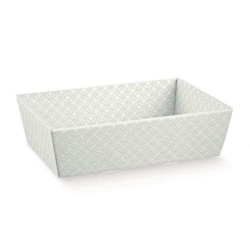 BOX TRAY MEDIUM  290X210X90MM GREY EMBOSSED