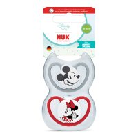 Nuk Disney Mickey And Minnie Mouse Twin Pack Space Soother Size 3 18-36 Months
