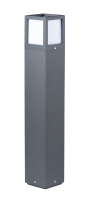 MONULUX E27, 650mm, Die-cast Aluminium Square Bollard, Dark Grey