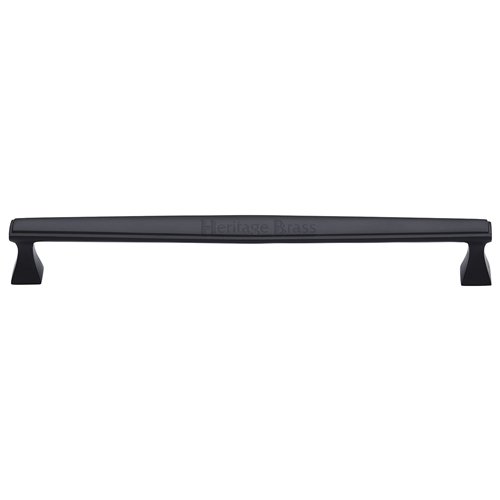 C0334-254-BKMT - Heritage Brass Cabinet Pull Deco Design 254mm CTC Matt Black Finish