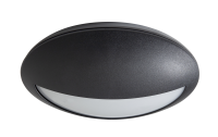 OPTIC 8W IP65 Oval Bulkhead CCT2 Selectable with Eyelid Trim Black