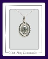 Comm.Silver Necklet/Miraculous Medal   (C69365)
