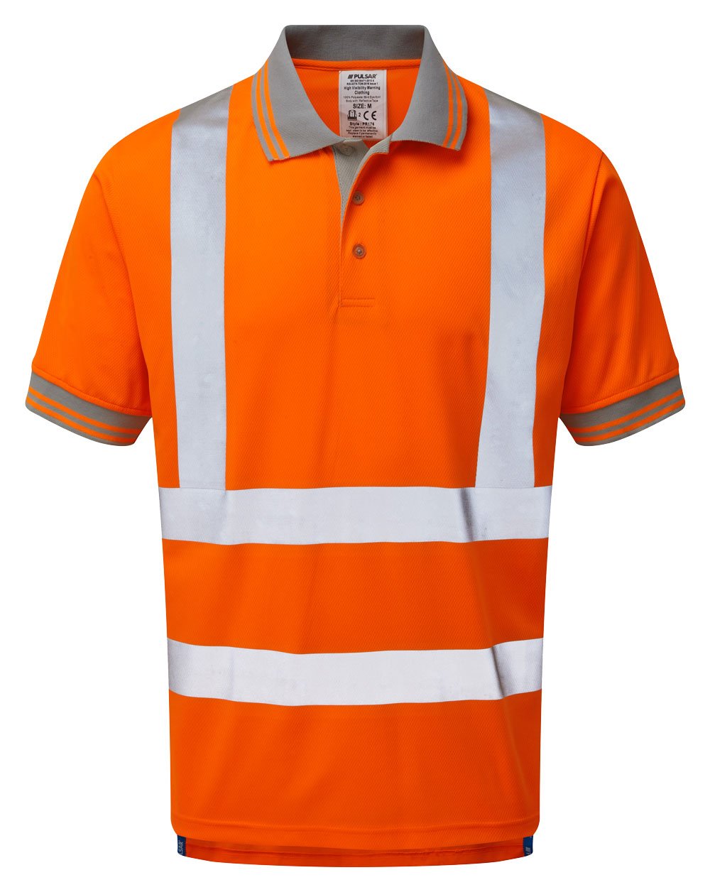 PULSAR&reg; Protect Short Sleeve Polo Shirt Orange - Recycled Content