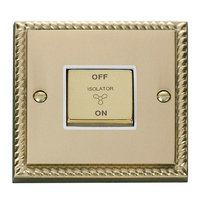 Georgian Brass 10A 1G 3P Fan Isolator Switch