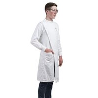 Howie Lab Coat is a full-coverage lab coats that has fully knitted cuffs made of 65% polyester and 35% cotton.