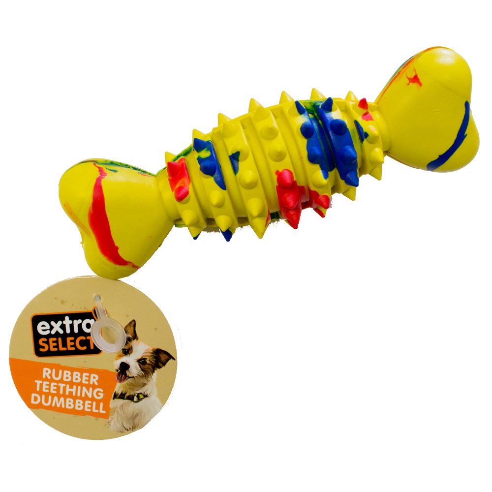 Extra Select EST03 Rubber Teething Dumbbell Dog Toy 1x6