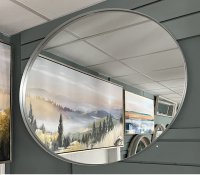 Oval Mirror Silver 80x100cm