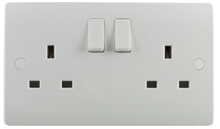 Sline 2G Switched Socket White SL410E