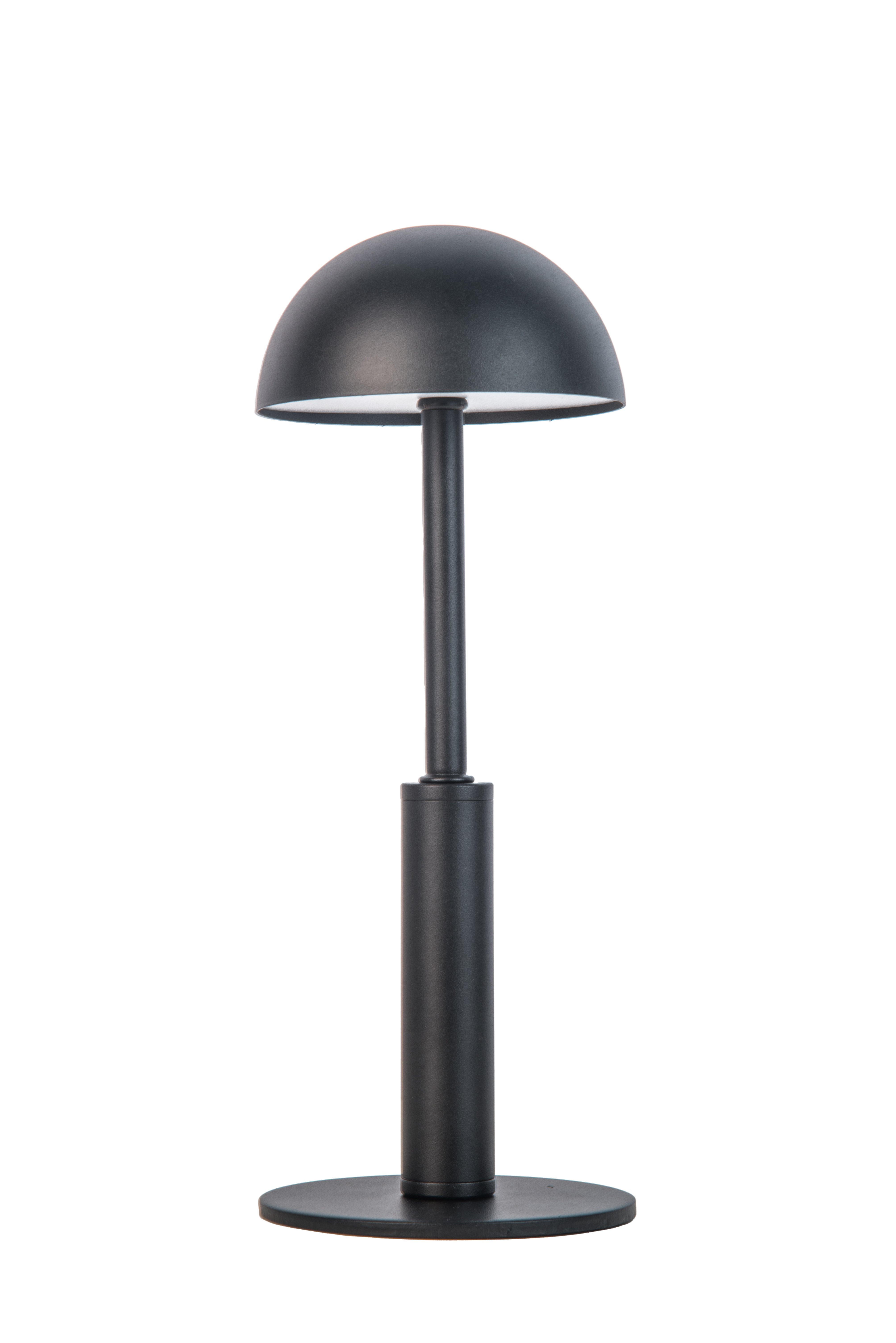 Rechargeable LED Matt Black Round Metal Top Table Lamp 27cmH