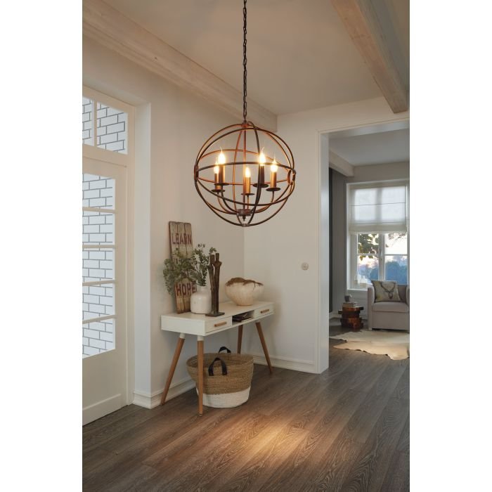 Eglo Ebrington 5 Light Rustic Globe Pendant