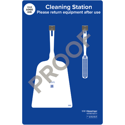 Cleaning Station with Hand Shovel and Brush