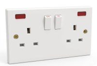 lincoln double socket 13 amp with pilot light