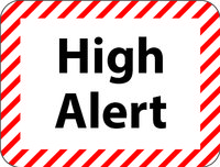 SIZE 36x28mm HIGH ALERT " LABEL (ROLL 1000)