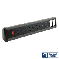 Marshall-Tufflex 3 Gang Power, 2 x USB & 2 x Data Cut-Outs Desktop Module