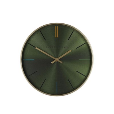 Baker and Brown Metallic Clock Green 30cm