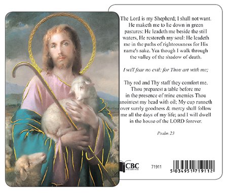 Prayer Card - 23rd Psalm - Good Shepherd   (71911)